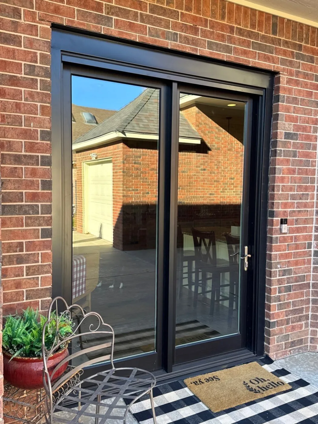 Black Replacement Patio French Door Fiberglass Amarillo Solar Shade Texas
