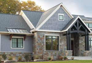 A luxury home with new siding