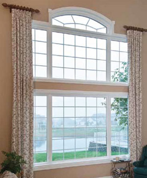 Large replacement windows providing a backyard view