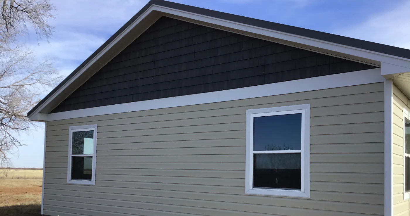 Steel siding installed by Amarillo Solar Shade Co. for a home in the Texas Panhandle.