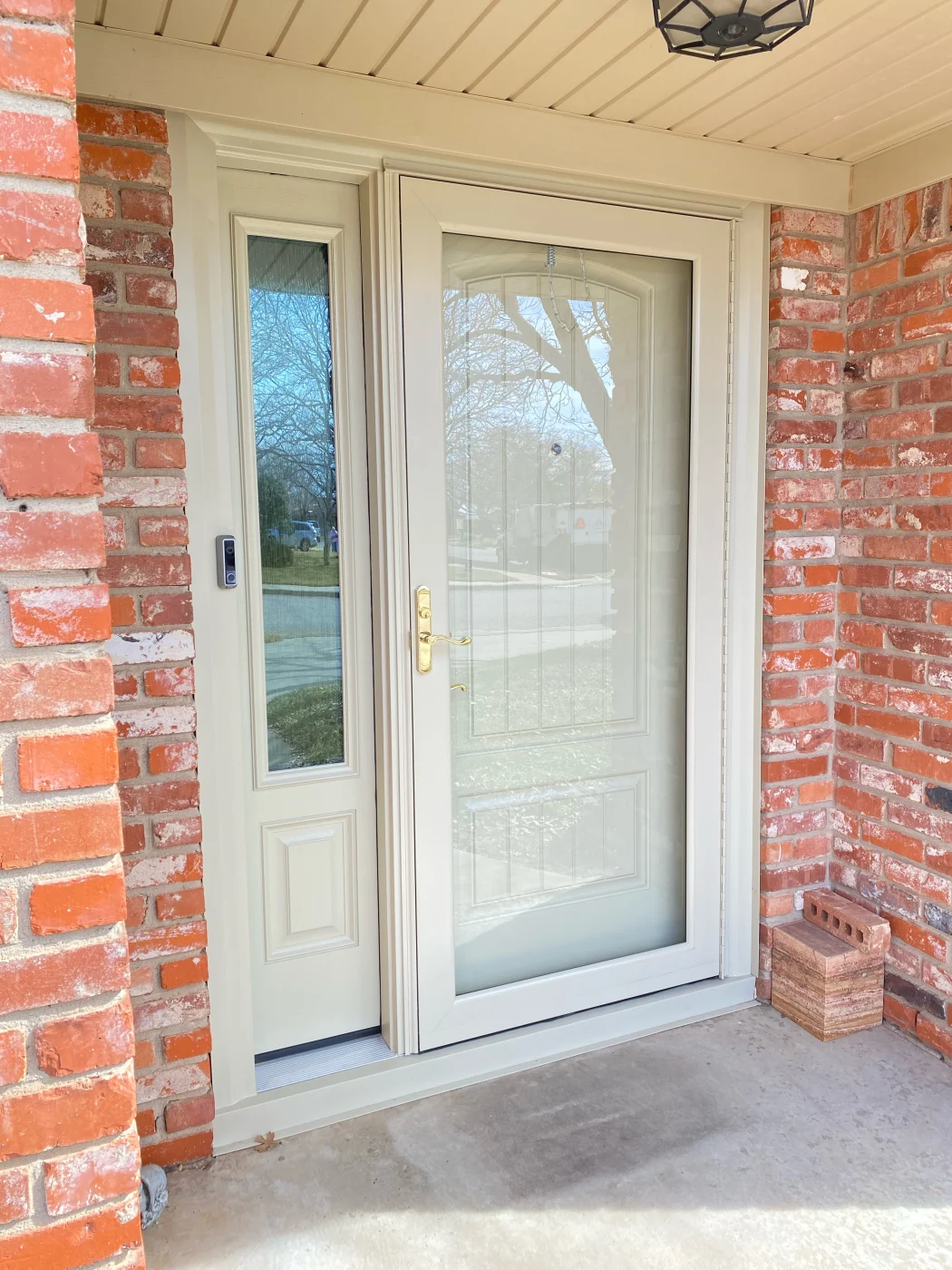 ProVia storm door installed by Amarillo Solar Shade Co. for a home in the Texas Panhandle.