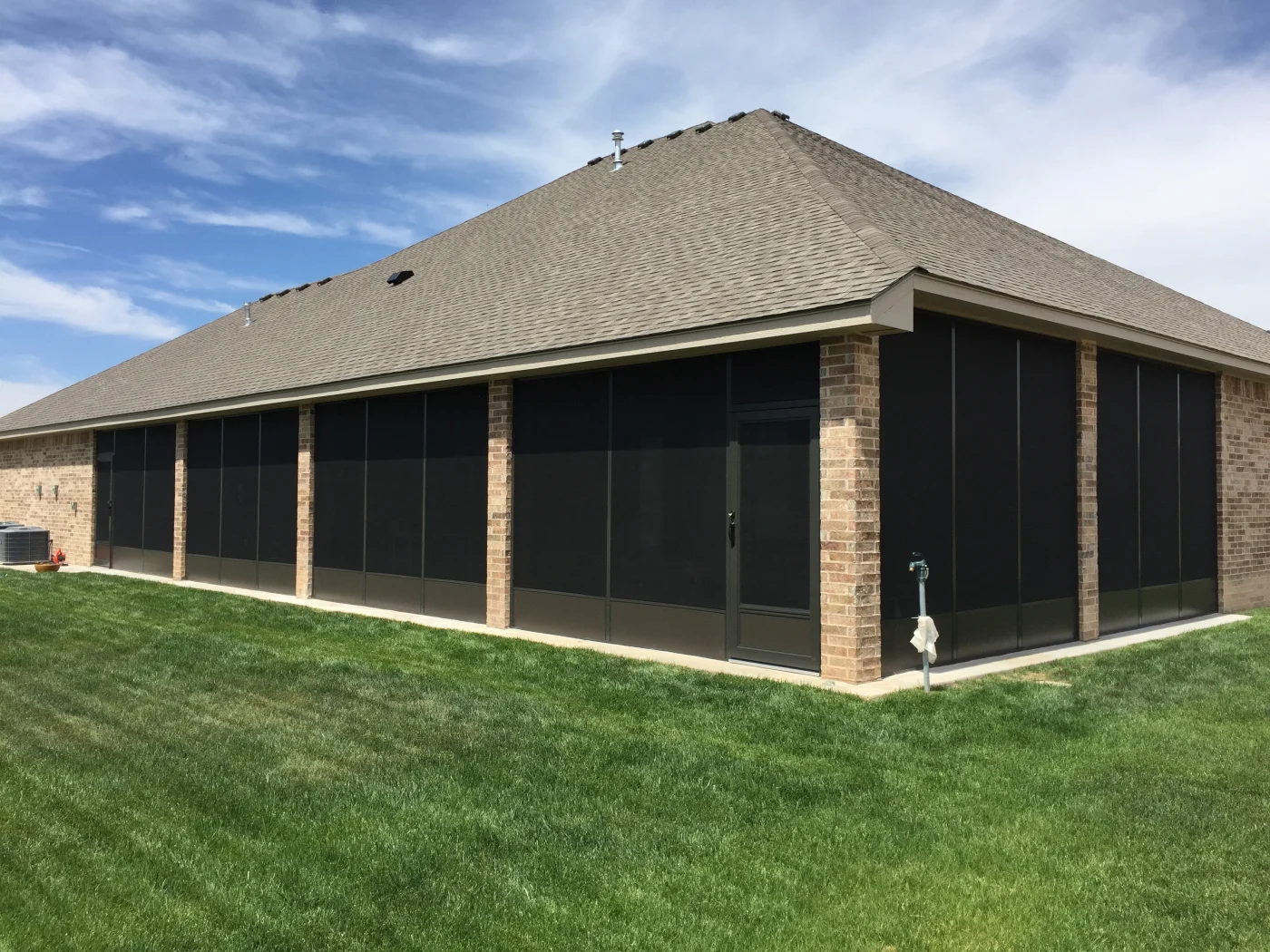 Screen enclosure installed by Amarillo Solar Shade Co. for a home in the Texas Panhandle.