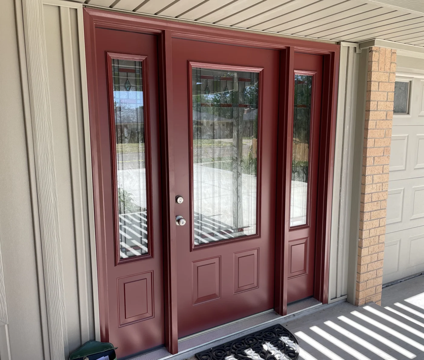 ProVia Legacy™ steel entry door installed by Amarillo Solar Shade Co. for a home in the Texas Panhandle.