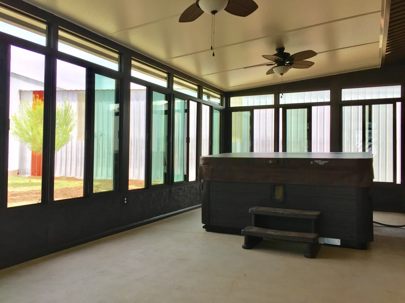 Temo patio enclosure installed by Amarillo Solar Shade Co..