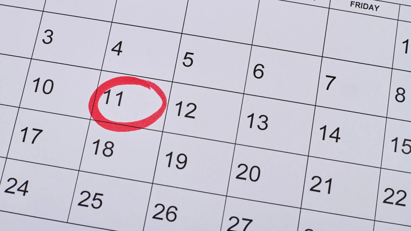 Calendar with a future date circled in red, symbolizing a homeowner returning to the same remodeling company for another project.